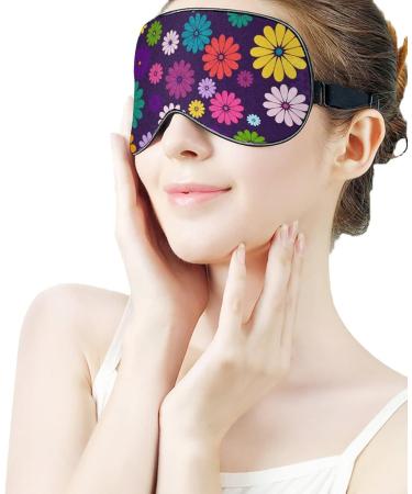 Colorful Flowers Sleep Mask for Women | Adjustable Eye Shades Cover with Elastic Strap - Perfect for Travel & Relaxation - Buy Online on GoSupps.com