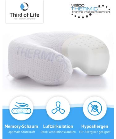 Buy Naked Pillow Andar - Orthopedic Memory Foam Neck Support Travel Pillow for Car Plane & Train | Climate Cover & Free Cotton Cover | 30x26x13/10 cm - Buy Online on GoSupps.com