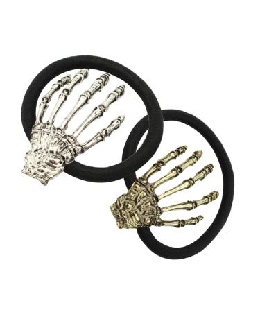 FRCOLOR Bone Hair Tie Skull hand scrunchie hair clip scrunchies for girls hair ribbons for girls girl hair clips skull hand hair tie skeleton hair tie stretch hair Harajuku hair