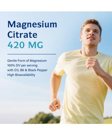 Innate Vitality Magnesium Citrate Chelated Magnesium Supplement w/Vitamin D3 B6 Black Pepper Extract Enhanced Absorption Digestion Bone & Brain Support 180 Capsules No Gluten - Buy Online on GoSupps.com