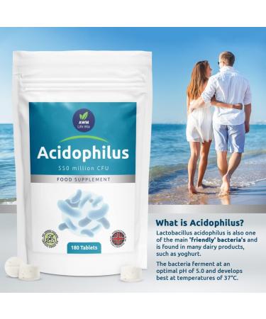 Acidophilus Probiotic 550 Million CFU x 180 Tablets for Gut Health - 6 Month Supply - Buy Online on GoSupps.com