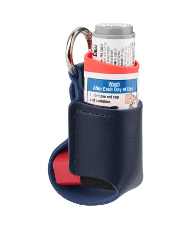 Beautyflier Asthma Inhaler Holder Durable Microfiber Leather Travel Handy Inhaler Keychain Holder for Kids and Adults Inhaler Not Included (Blue)