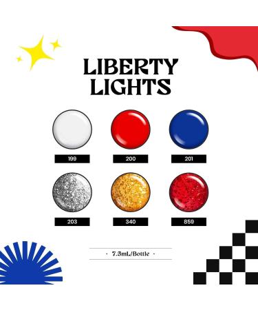 4th of July Gel Nail Polish Set - Red Blue Gold & Silver Glitter | UV Light Cured | Perfect Independence Day Nail Art Gift - Buy Online on GoSupps.com