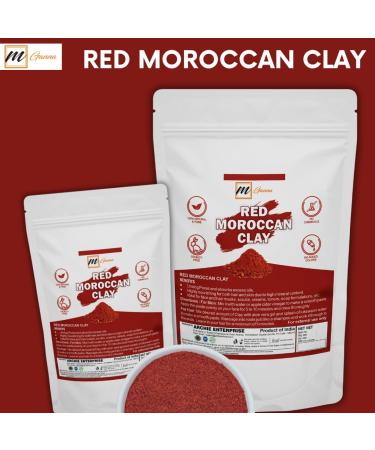mGanna 100% Natural Moroccan Red Clay Powder 0.22 lbs/ 100 g for Anti-Ageing & Skin firming Hair Masks Scrubs Creams and Soap Making - Buy Online on GoSupps.com