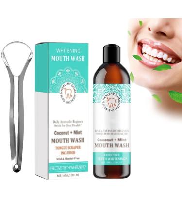 Oralhoe Coconut Mint Mouthwash Oralhoe Coconut Mouthwash Whitening Mouth Wash Mint Oil Pulling Mouthwash with tongue snap fresh breath (1set)