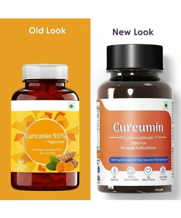 Organic Curcumin with Piperine (1500Mg Curcumin 95% Per Serving) Premium Turmeric Extract 60 Vegetable Capsules with Piperine (Pack of 1) - Buy Online on GoSupps.com