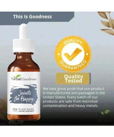 Herbal Goodness Joint Be Happy Liquid Extract 2oz Organic Joint & Bone Health Support with Glucosamine Chondroitin Magnesium & Herbal Blend for Men & Women - Buy Online on GoSupps.com