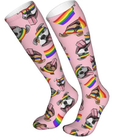 Pride Pit Bulls LGBTQ Compression Socks for Men & Women - 15-20 mmHg Circulation Support for Running & Cycling - Buy Online on GoSupps.com