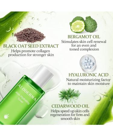 Aloderma Aloe Vera Toner Set 2 Pieces - Hydrating Brightening Toners - Buy Online on GoSupps.com