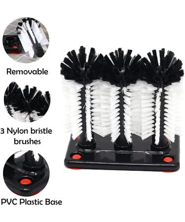 siyewio Water Bottle Cleaning Brush Glass Cup Washer with Suction Base 3 Bristle Brush for Beer Cup Long Leg Cup - Buy Online on GoSupps.com