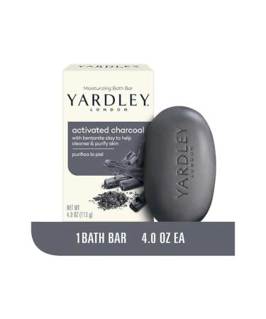 Yardley Activated Charcoal Bath Bar 4oz 3 Pack - Purifying Cleansing Soap Set - Buy Online on GoSupps.com
