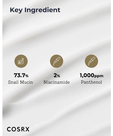 COSRX Advanced Snail Peptide Eye Cream with 73.7% Snail Mucin + 2% Niacinamide 0.85 fl.oz / 25ml | Brightening Night Cream for Fine Lines & Dark Circles Korean Skin Care Not Tested on Animals - Buy Online on GoSupps.com