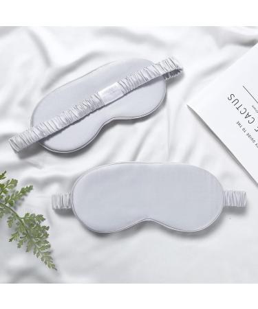 100% Genuine Bamboo Sleep Mask with Pure Mulberry Silk Filling - Soft Eye Mask for Sleeping - Silver - Buy Online on GoSupps.com