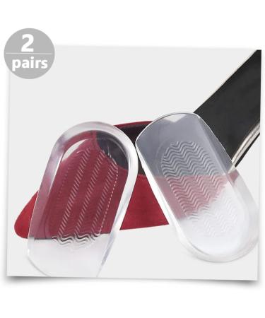 FRCOLOR Heel Pads for Plantar Fasciitis - Comfort Gel Inserts for Men & Women - 2 Pairs Transparent Sneaker Cushions 12x6.5cm - Buy Online on GoSupps.com