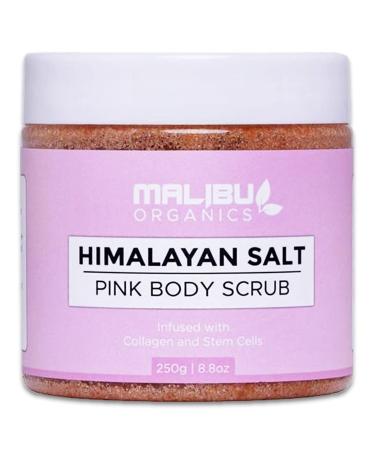 Malibu Organics Himalayan Scrub   All-Natural Body Exfoliant with Collagen and Stem Cells - Organic Body Scrub to Exfoliate and Moisturize Skin   Deep Cleansing Himalayan Pink Salt Scrub   8.8oz