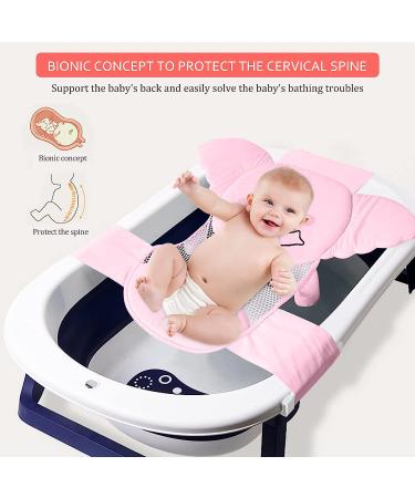 Air&TRee Baby Bath Seat Support Net - Adjustable, Quick Drying, Non-Slip Mesh Infant Bathtub Sling in Pink Elephant Design - Buy Online on GoSupps.com