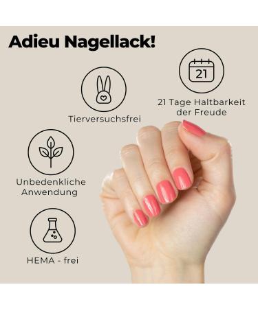 Original Miss Sophie Nail Foils - Coral Crush | 24 Ultra-Thin Nail Polish Strips for Fingers & Toes | Adheres to Natural & Acrylic Nails | Perfect for Gel & Shellac Applications - Buy Online on GoSupps.com