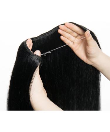 18" One Piece Secret Wire in Real Human Hair Extensions #1 Jet Black (65g) - Buy Online on GoSupps.com