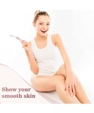 Pain-Free Women's Hair Remover - Waterproof USB Razor with LED Light for Peach Fuzz & Fine Hair - White Bikini Razor - Buy Online on GoSupps.com