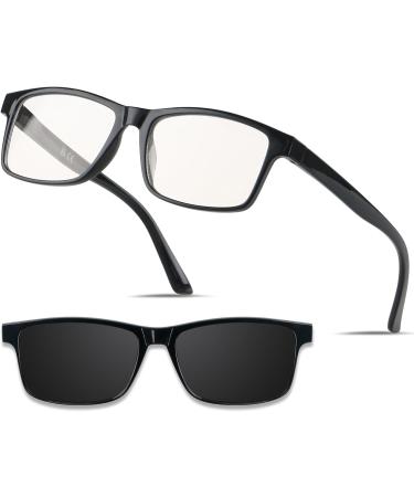 ANDWOOD Blue Light Blocking Reading Glasses | Polarized UV Protection Sunglasses for Men & Women | Anti-blue Light Lens 1.5x - Black - Buy Online on GoSupps.com