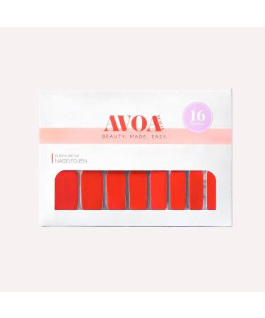 Shop Avoa Beauty Femme Fatale Nail Film Red & Cherry Red Self-Adhesive Nail Wraps | Long-Lasting Monochrome Design | International Shipping - Buy Online on GoSupps.com