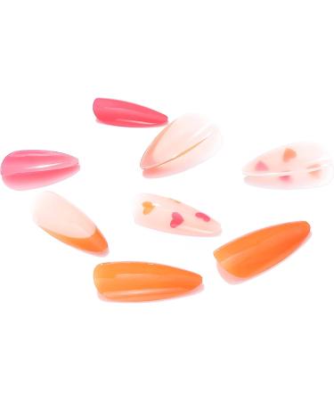 French False Nails Pink Heart Press on Nails Ballerina Acrylic Stick on Nails Almond Fake Nails 24pcs for Women and Girls (Color : Pink Size : B) - Buy Online on GoSupps.com