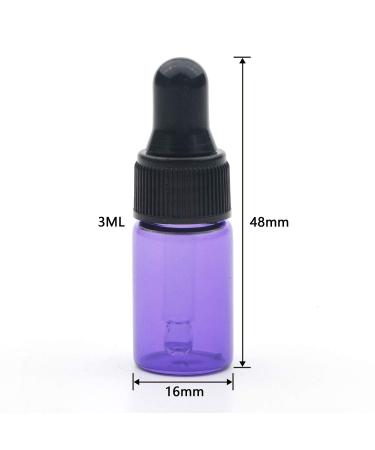 Unxuey 20pcs 3ml Purple Glass Essential Oil Dropper Bottles with Pipettes Dropper Refillable Empty Vials with Black Screw Cap Perfume Mini Portable Fragrance Cosmetic Bottles - Buy Online on GoSupps.com