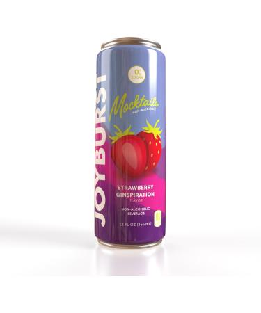 No Sugar Joyburst Non Alcoholic Mocktails - 0 Sugar Low Calorie Low carb drink Sugar Free Carbonated Water (Pack of 12) (Strawberry Ginspiration) - Buy Online on GoSupps.com