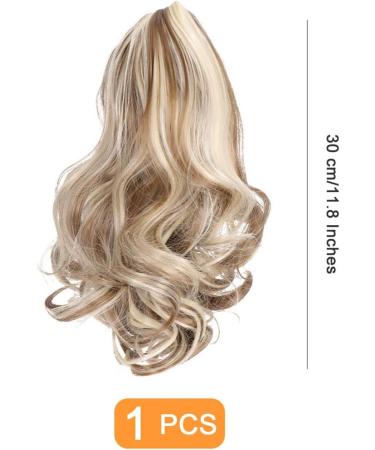 Traziewell Ombre Hair Extensions Claw on Ponytail Clip in Hair Extension Synthetic Hair Piece Pony Tail Curly Light Ash Blonde and Bleach Blonde 0919 FH000919 L - Buy Online on GoSupps.com