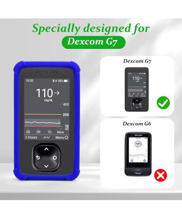 YOUSHARES Dexcom G7 Receiver Case - Shockproof Anti-Scratch Anti-Slip Cover for Dexcom G7 Glucose Monitor (Blue) Blue Case - Buy Online on GoSupps.com