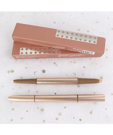 Shimmer Pearl White Cream Eyeshadow Stick and Bronze Eye Liner Pencil - 2Pcs Set | Light Gold Cream Eyeshadow Stick and White Eyeliner Pencil - Highlighter Eye Shadow Liner Crayon Duo - Pack of 1 - Buy Online on GoSupps.com