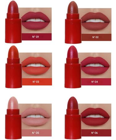 Lipstick Set 6 Pieces Matte Long Lasting Lip Gloss | Product Collection For Beginners Family Passionate Friends Women Beauty Daily Office - Buy Online on GoSupps.com