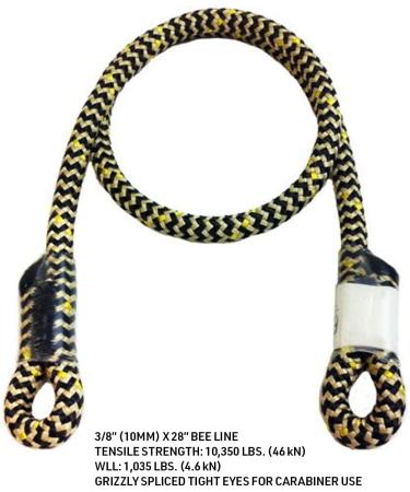 ROPE Logic Bee-Line 3/8 x 28 G-Spliced Eye & Eye Prusik Cord - Black - Buy Online on GoSupps.com