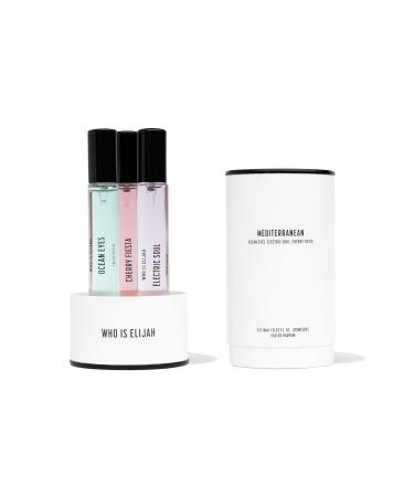 The Mediterranean Collection Trio Perfume Unisex Eau de Parfum for Men & Women Travel Spray Fragrance Set with Cherry Fiesta Electric Soul & Ocean Eyes Gifts Cologne 0.3 Fl Oz x 3