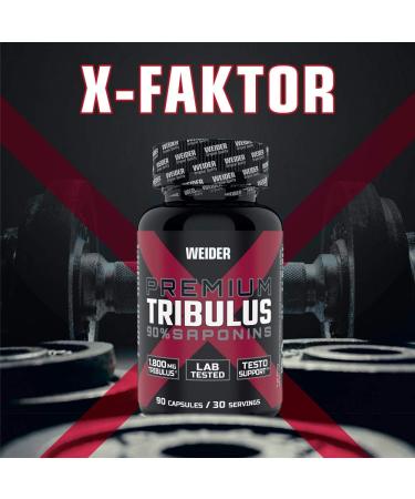 Weider Premium Tribulus Capsules - High-Dose 1 800 mg Tribulus Terrestris 90% Saponins Zinc Boost Fitness Support - 90 Capsules for Optimal Performance - Buy Online on GoSupps.com