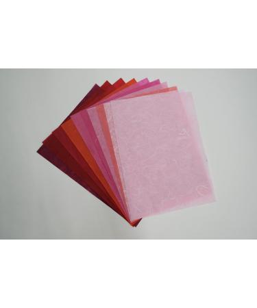 Mulberry Paper Stock 65 Handmade Tissue Sheets 8.5x11 for Origami - Natural Fiber Design in Red, Green, Blue, Yellow - Buy Online on GoSupps.com