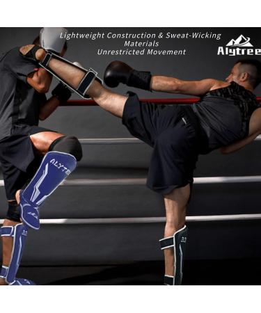 Muay Thai Kickboxing Shin Guards - Non-Deformation Leg Protection Pads for Martial Arts Training - Adjustable and Non-Slip - Men and Women - Black - Buy Online on GoSupps.com