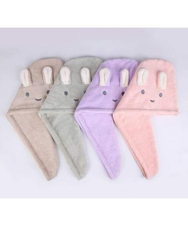 Super Absorbent Microfiber Hair Towels - Quick Dry Turban for Women & Girls (2 Pack: Purple & Gray-Green) | Fast Hair Drying Cap & Bathing Hat - Buy Online on GoSupps.com