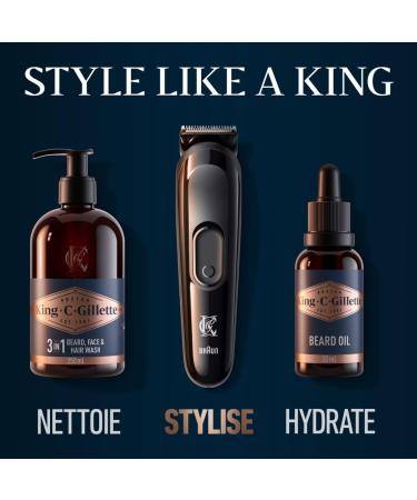 Gillette King C Tondeuse Electrique Pour Hommes Sans Fil Avec Lames Aff t es Inusables T te Lavable Coffret Avec 4 Sabots Diff rents Pour Rasage De La Barbe De 3 Jours Courte Moyenne Et Longue - Buy Online on GoSupps.com