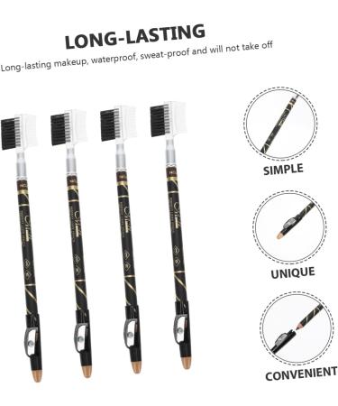 FRCOLOR 12 Pcs Two-in-one Eyebrow Pencil Wire Pulling Tools Grey Eyeliner Eyebrow Drawing Pencils Miss Spool - Buy Online on GoSupps.com
