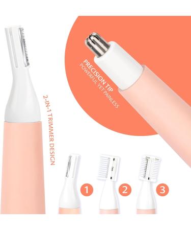 VG VOGCREST 2-in-1 Nose & Eyebrow Trimmer for Women - Painless, Waterproof, Rechargeable - Pink - Buy Online on GoSupps.com