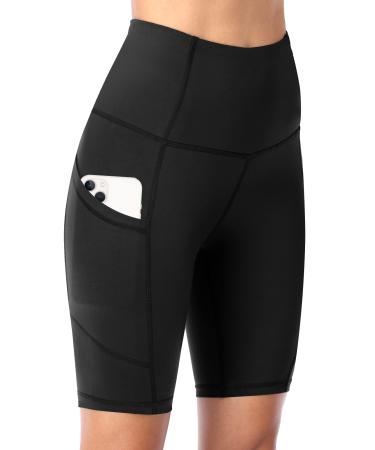 Ddobb women cyclist with bags high waist sport shorts women summer short sports pants opaque yoga shorts leggings pants gym fitness outdoor m black