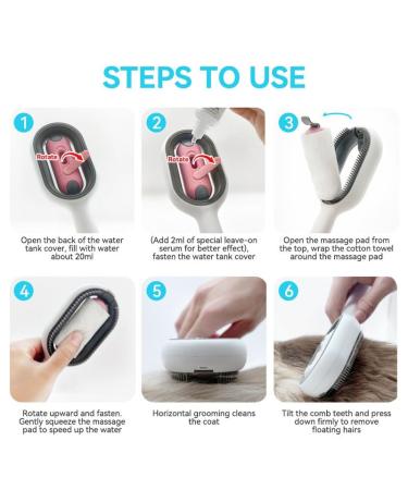 Urijk Animal Hair Removal Comb with Water Tank - Portable Multifunctional Pet Brush for Cats & Dogs | Ideal for Grooming Massage & Hair Removal - Buy Online on GoSupps.com