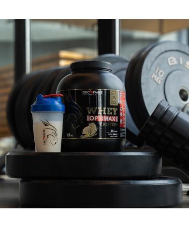 WHEY OPTIMAX PROTEIN +74% Bi-Source Protein: WPC + Patented Protein 17g BCAA 11g Glutamine Low Sweetness Smooth | Ideal for Muscle Gaining | Cookies 1.5 kg - Eric Favre - Buy Online on GoSupps.com
