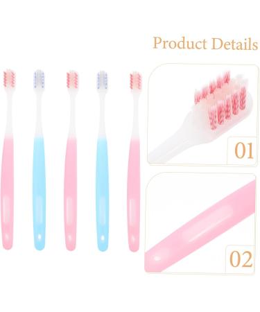 Minkissy Soft Toothbrush Set - 5 Reusable Wear-Resistant Toothbrushes for Men & Women | Travel-Friendly Nylon Cleaning Brush - Buy Online on GoSupps.com
