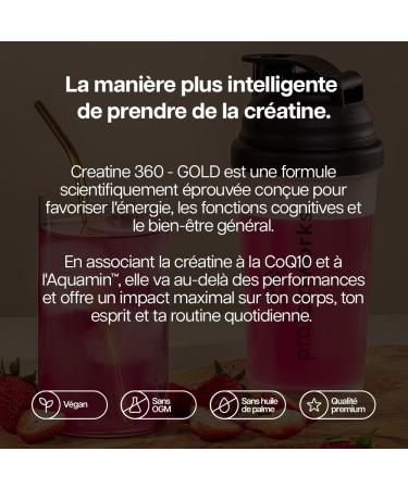 Protein Works | Creatine 360 GOLD Innovation Monohydrate de Cr atine CoQ10 Aquamin Vitamines D3 & B6 Magn sium Focus & Clart Mentale Soutien Cellulaire Orange & Mangue 60 Portions 300g Orange & Mangue 60 Shakes (300g) - Buy Online on GoSupps.com