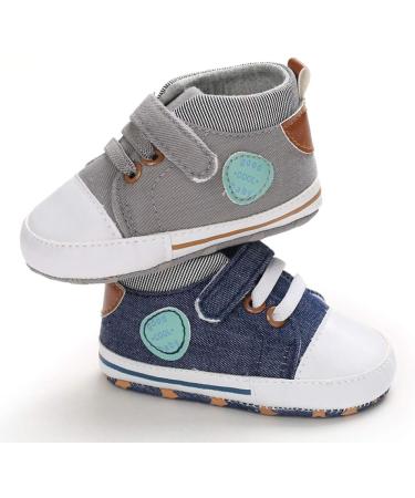 MASOCIO Baby Boy First Walking Shoes | Soft Sole Anti-Slip Prewalker | 3-6 Months | Gray - Buy Online on GoSupps.com