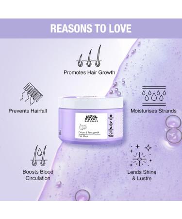 Nykaa Naturals Hair Mask | Deep Conditioner for Dry Damaged Hair | Onion & Fenugreek | 6.76 oz - Suitable for All Hair Types | International Shipping - Buy Online on GoSupps.com