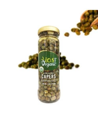 Organic Non-Pareil Capers in Sea Salt - 4oz (1 Pack) | USDA Organic, Vegan, Non-GMO - Buy Online on GoSupps.com