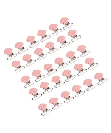 Pacifier clip Galvanized suspender clip Pink 30 pieces For crafting